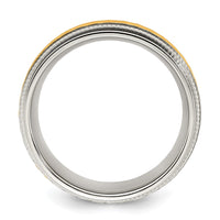 Titanium Polished w/Yellow IP-plated Center 8.00mm Band