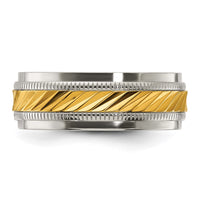 Titanium Polished w/Yellow IP-plated Center 8.00mm Band