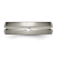 Titanium Brushed and Polished 6mm Grooved Band