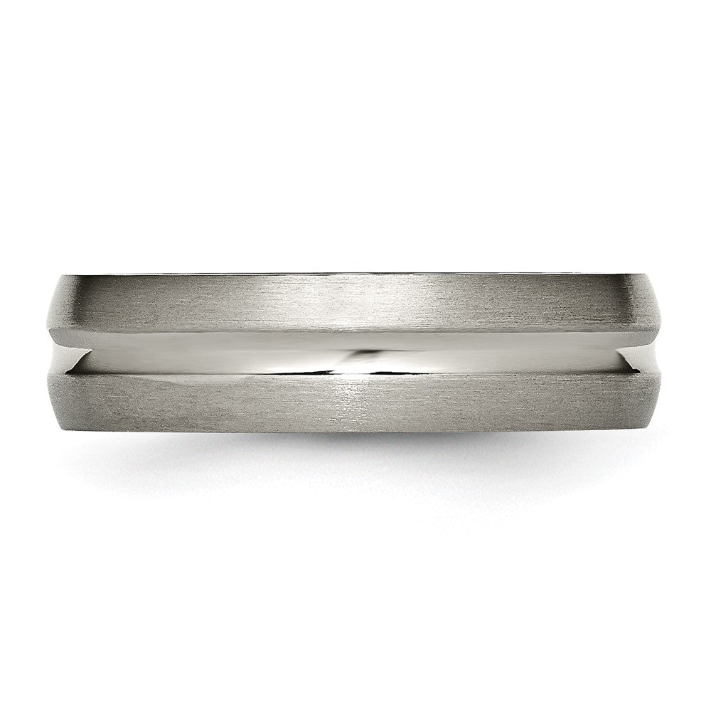 Titanium Brushed and Polished 6mm Grooved Band