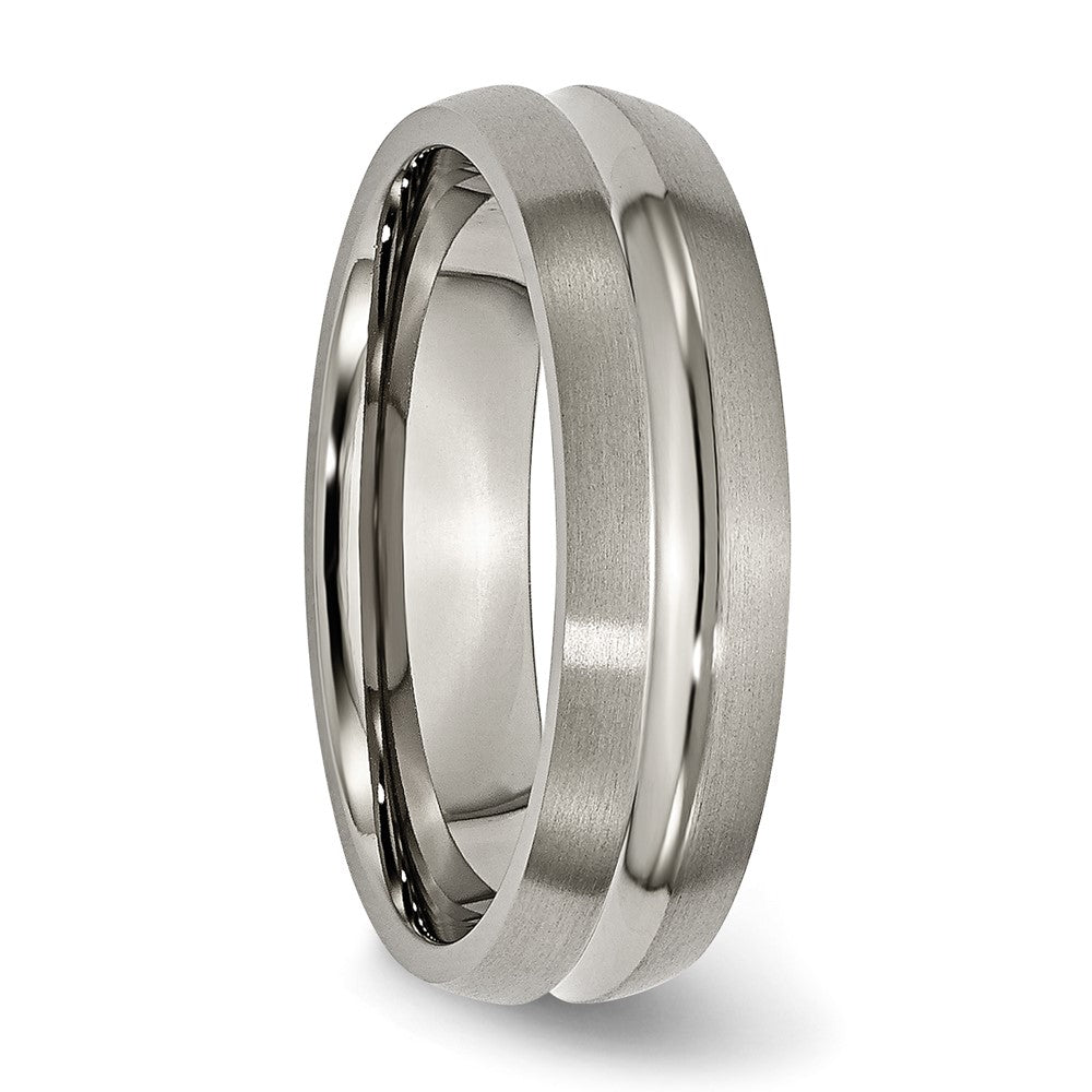 Titanium Brushed and Polished 6mm Grooved Band