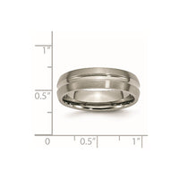 Titanium Brushed and Polished 6mm Grooved Band