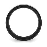 Titanium Polished Black IP-plated Multi-color Opal Inlay 8mm Band