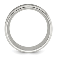 Titanium Brushed Center Laser Design Mountains 8mm Band