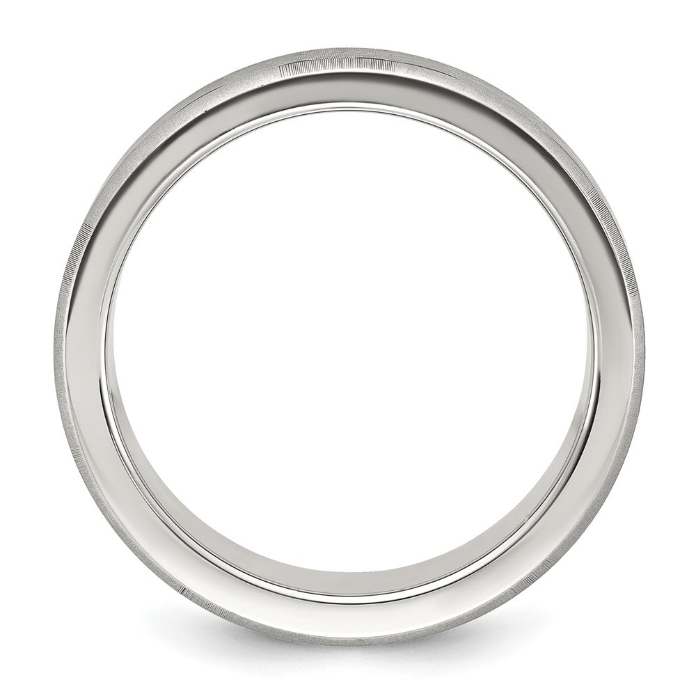 Titanium Brushed Laser Design 8mm Band