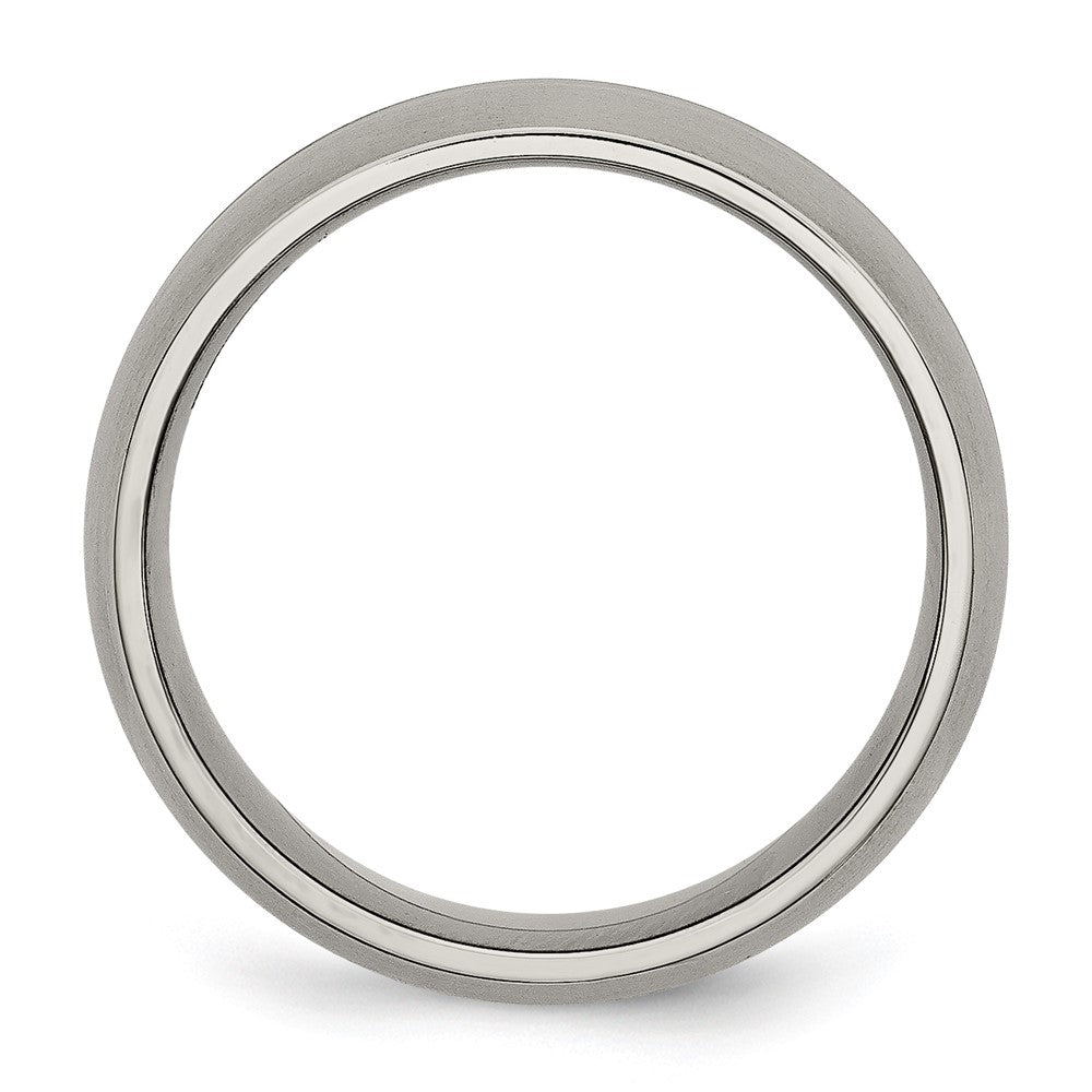 Titanium Brushed and Polished 8mm Grooved Band