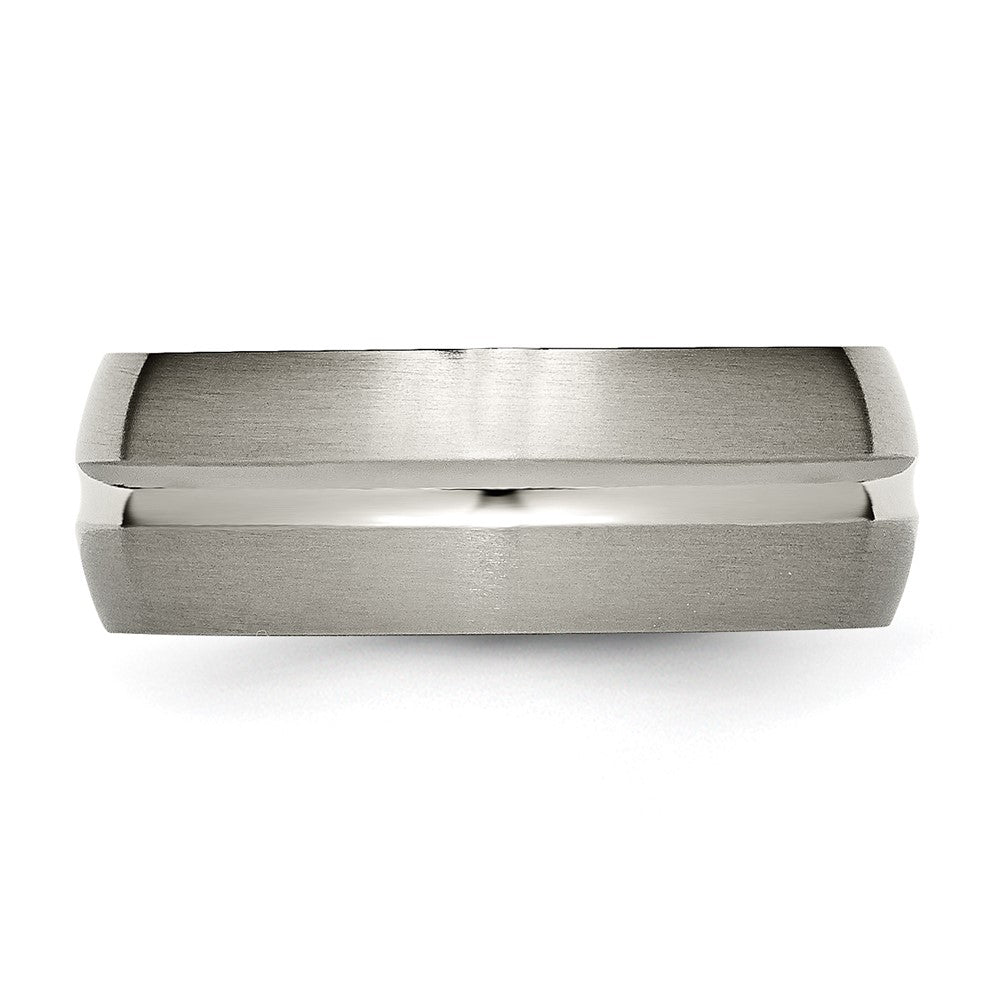Titanium Brushed and Polished 8mm Grooved Band