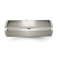 Titanium Brushed and Polished 8mm Grooved Band