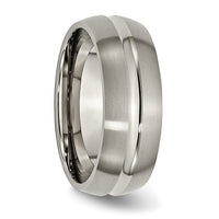 Titanium Brushed and Polished 8mm Grooved Band