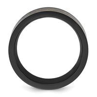 Titanium Polished Black IP-plated w/Black and Gold Foil Inlay 8mm Band