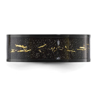 Titanium Polished Black IP-plated w/Black and Gold Foil Inlay 8mm Band