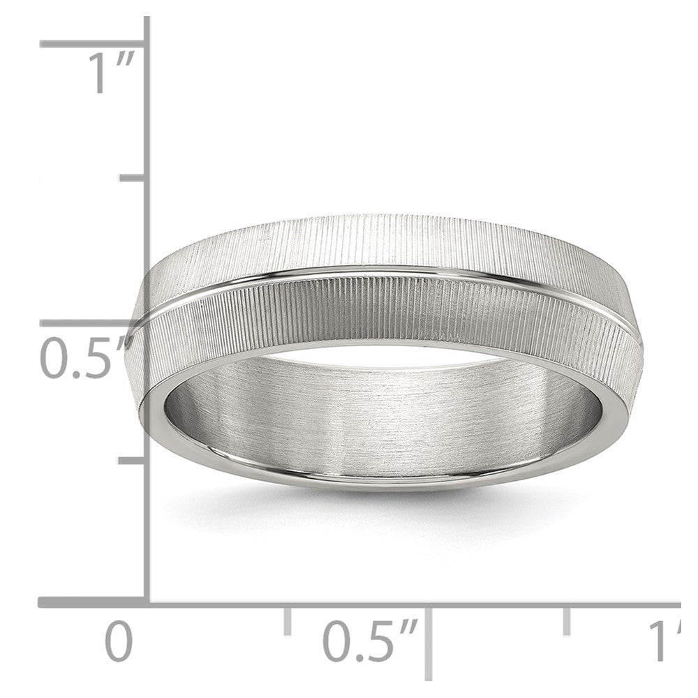 Titanium Polished and Textured 6mm Band