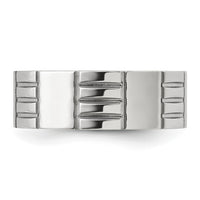 Titanium Brushed and Polished Grooved 8mm Band
