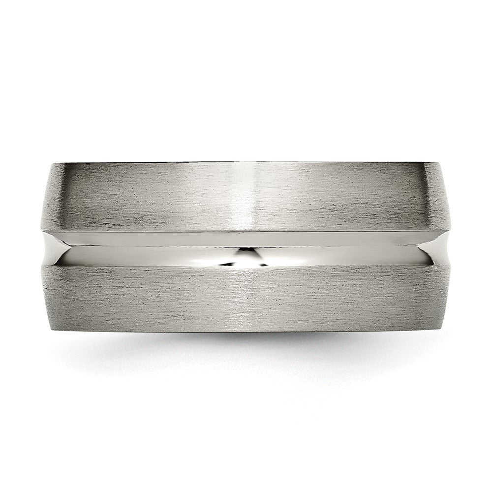 Titanium Brushed and Polished 10mm Grooved Band