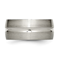 Titanium Brushed and Polished 10mm Grooved Band