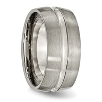 Titanium Brushed and Polished 10mm Grooved Band