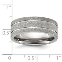 Titanium Polished Laser-cut Grooved 8mm Band