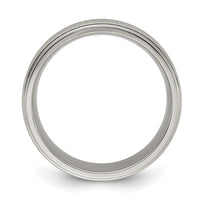 Titanium Polished Laser-cut Center 8mm Band