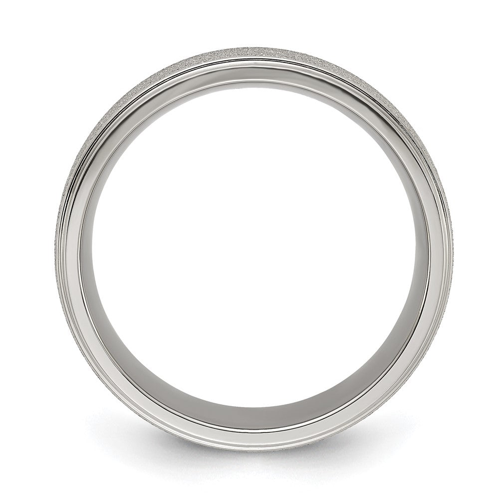 Titanium Polished Laser-cut Center 8mm Band