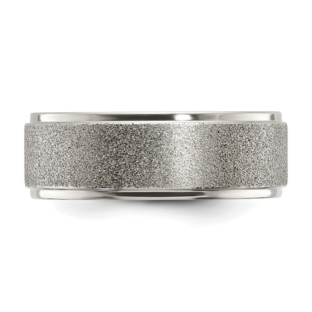 Titanium Polished Laser-cut Center 8mm Band