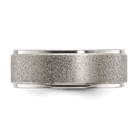Titanium Polished Laser-cut Center 8mm Band