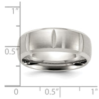 Titanium Brushed and Polished Grooved 8mm Band