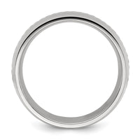 Titanium Polished with Curb Chain Inlay 7mm Band