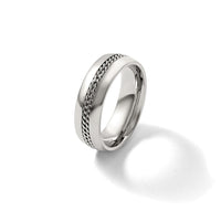 Titanium Polished with Curb Chain Inlay 7mm Band