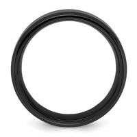 Titanium Polished Black IP w/Blue Star Sandstone Inlay Center 8mm Band