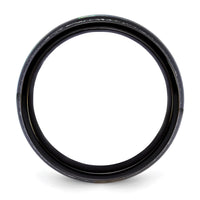 Titanium Polished Black IP w/Abalone/Imit. Meteorite Inlay 8mm Band