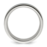 Titanium Polished with Turquoise/Black Star Sandstone Inlay 8mm Band