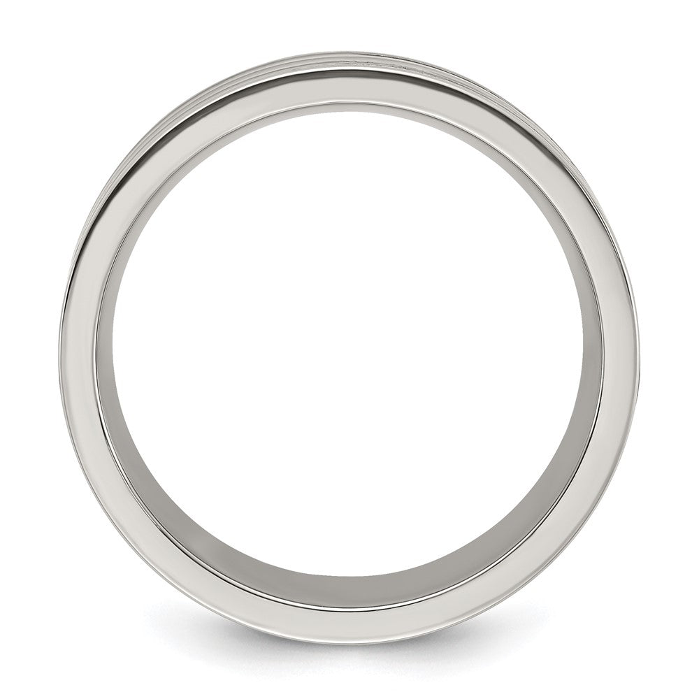 Titanium Polished with Black Resin and Wood Inlay 8mm Band