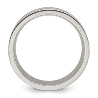 Titanium Polished with Black Resin and Wood Inlay 8mm Band