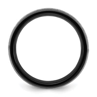 Titanium Polished Black IP-plated w/Imit. Meteorite Inlay 8mm Band