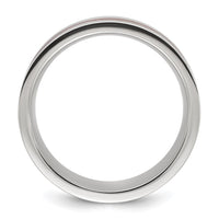 Titanium Polished with Wood and Imit. Meteorite Inlay 8mm Band