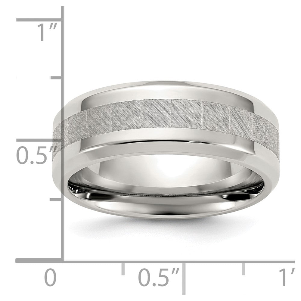Titanium Polished Brushed Center 8mm Band