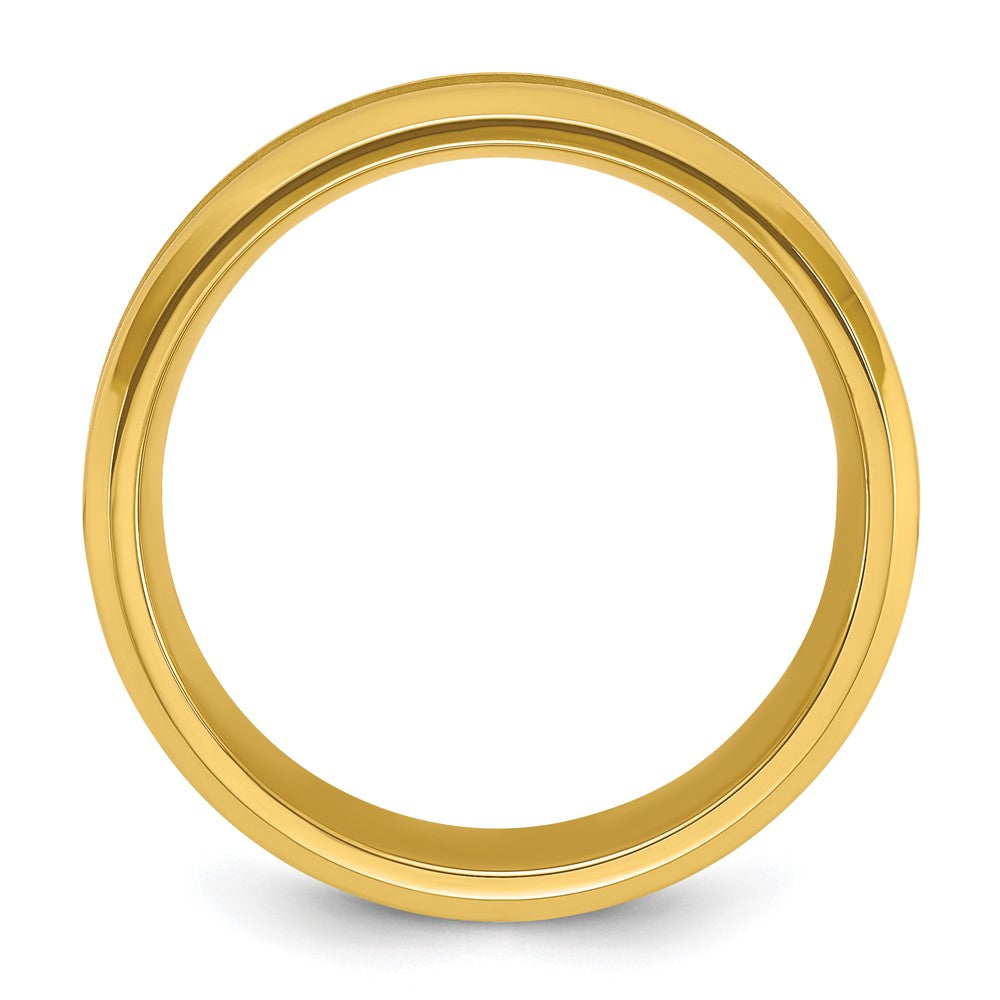 Titanium Polished Yellow IP-plated Brushed Center 8mm Band