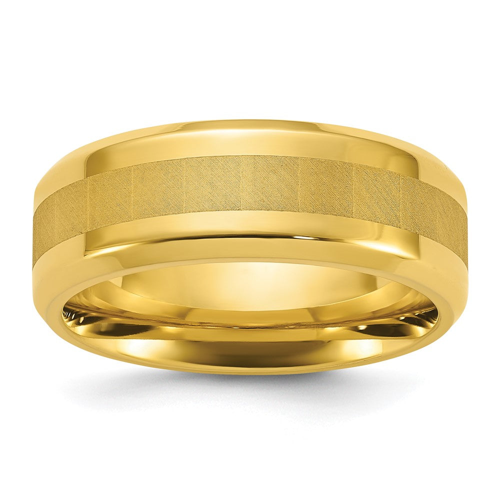 Titanium Polished Yellow IP-plated Brushed Center 8mm Band