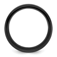 Titanium Polished Black IP-plated Brushed Center 8mm Band