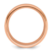 Titanium Polished Rose IP-plated Brushed Center 8mm Band