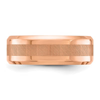 Titanium Polished Rose IP-plated Brushed Center 8mm Band
