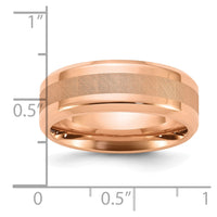 Titanium Polished Rose IP-plated Brushed Center 8mm Band