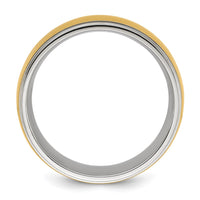 Titanium Polished w/Brushed Yellow IP-plated Center 8mm Band