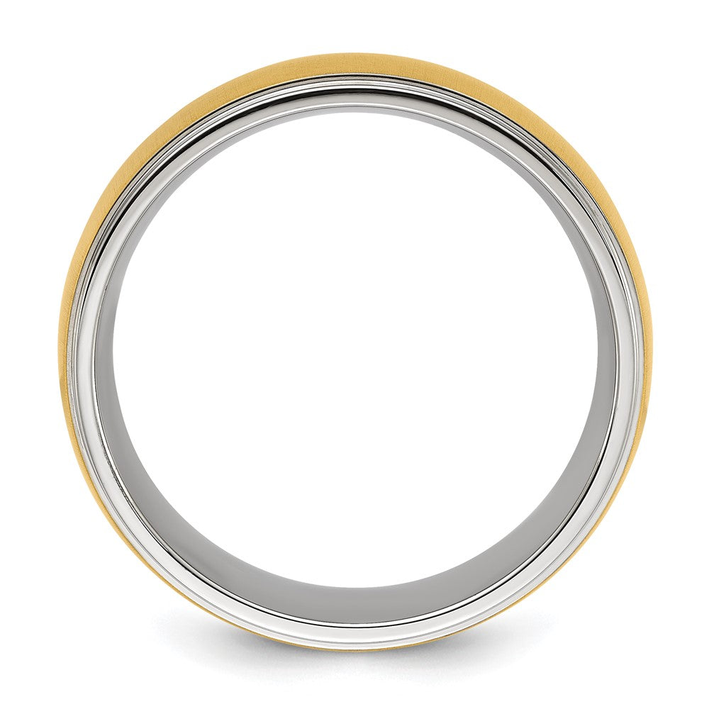 Titanium Polished w/Brushed Yellow IP-plated Center 8mm Band