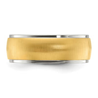 Titanium Polished w/Brushed Yellow IP-plated Center 8mm Band