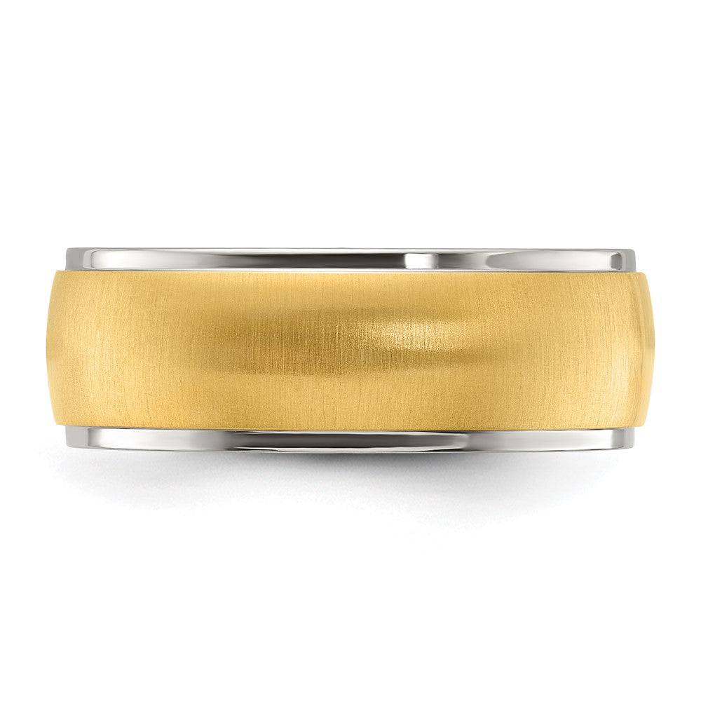 Titanium Polished w/Brushed Yellow IP-plated Center 8mm Band