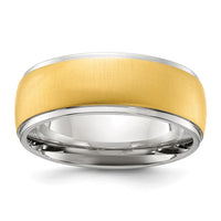Titanium Polished w/Brushed Yellow IP-plated Center 8mm Band