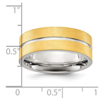 Titanium Brushed and Polished Yellow IP-plated 8mm Band