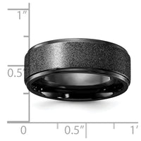 Titanium Polished Laser-cut Center Black IP-plated 8mm Band