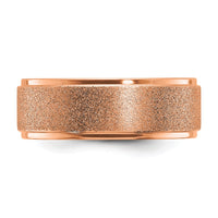 Titanium Polished Laser-cut Center Rose IP-plated 8mm Band